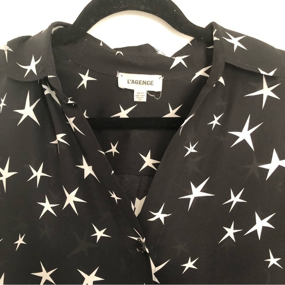 L’Agences Silk Star Print Button-down Shirt - Picture 8 of 10